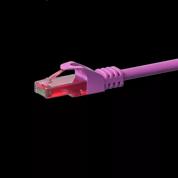 DSIT CAT6 U/UTP RJ45 trumpasis laidų kabelis, 0,25 m, rožinis, 100% varis (DC-69-002)