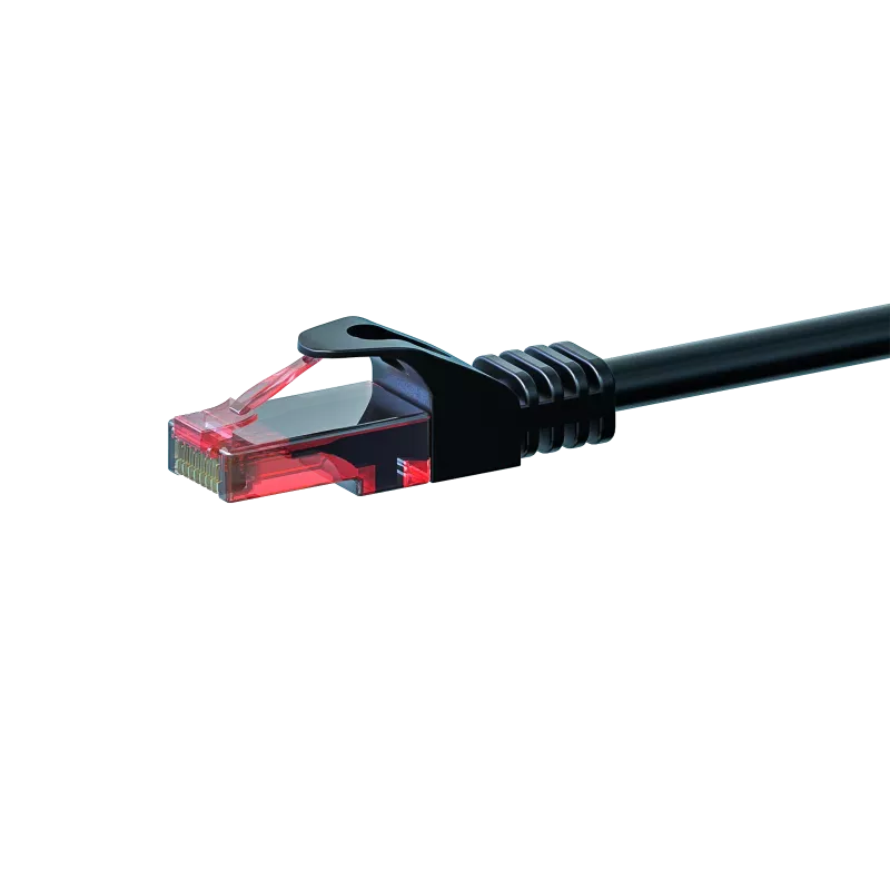 DSIT CAT6 U/UTP Ethernet Patch Cable, 7,5 m, juoda, 100% vario, RJ45, Gigabit, Snagless