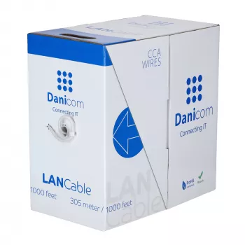 DSIT CAT6 S/FTP tinklo kabelis AWG 27/7 lankstus 305m pilkas CCA