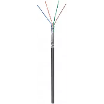 DSIT CAT6 lauko tinklo kabelis S/FTP AWG 26/7 lankstus 100 m juodas