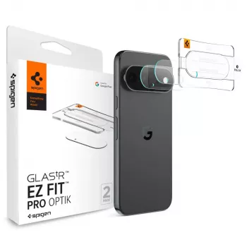 Spigen Optik Pro Glas.tR EZ Fit fotoaparato apsauga 2 vnt., skirta Google Pixel 11 Pro XL - skaidri