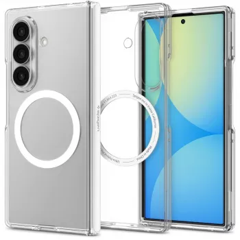 SPIGEN Ultra Hybrid Pro MagSafe dėklas, skirtas Samsung Galaxy Z Fold 8 Ultra, permatomas/baltas