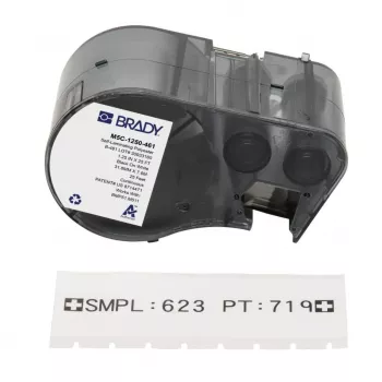 BRADY BMP51/BMP53/M511 savaiminio laminavimo vinilo laidų žymeklio etiketė, balta/peršviečiama, 38,1 mm x 25,4 mm, 160 etikečių/ritinyje