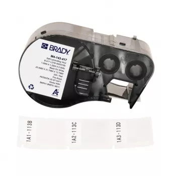 BRADY M4-143-417 savaiminio laminavimo vinilo etikečių kasetė, skirta BMP41/BMP51/BMP53/M511, 1,5 colio x 21 pėdos, balta/perpšviečiama