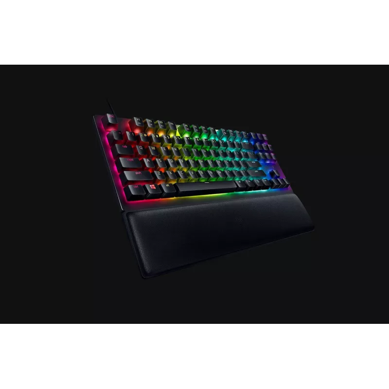 Laidinė optinė žaidimų klaviatūra Razer Huntsman V2 Tenkeyless, Clicky Purple jungikliai, šiaurietiškas išdėstymas, RGB, juoda (RZ03-03941300-R3N1)