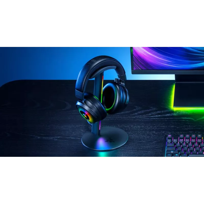 RAZER Base Station V3 Chroma RGB ausinių stovas su 2 prievadų USB 3.1 šakotuvu - juodas