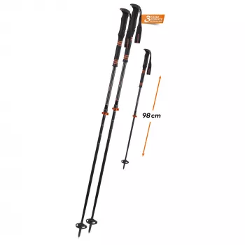 Komperdell Carbon C2 Ultralight slidinėjimo žygiams skirtos lazdos - juodos/oranžinės