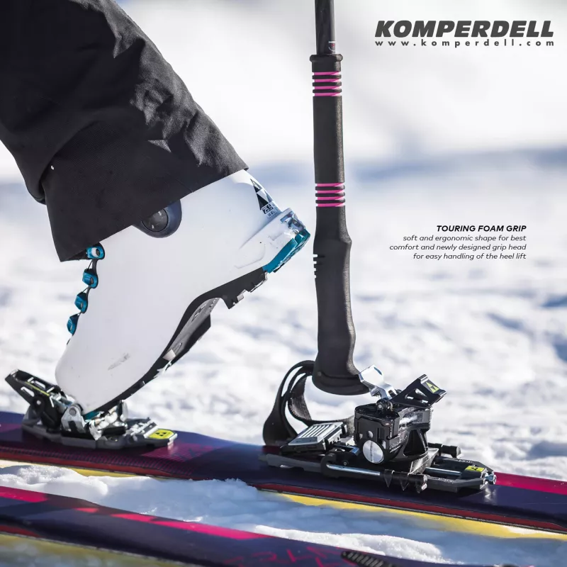 Komperdell Carbon C2 Ultralight slidinėjimo žygiams skirtos lazdos - juodos/oranžinės