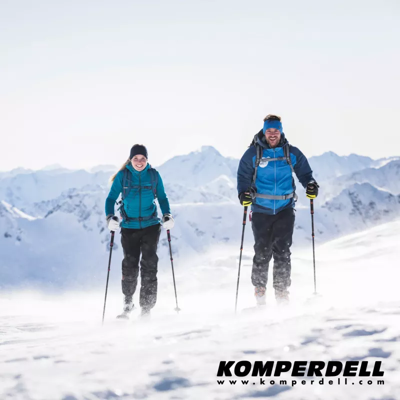 Komperdell Carbon C2 Ultralight slidinėjimo žygiams skirtos lazdos - juodos/oranžinės