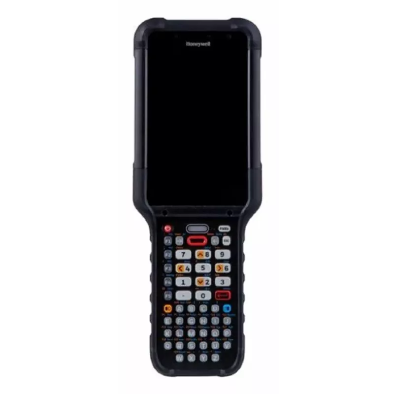 Honeywell CK67 5G ir Wi-Fi 6E atsparus mobilus kompiuteris, 4,3 colio jutiklinis ekranas, 38 klavišų skaitinė F-klavišų klaviatūra, 8GB RAM, 128GB atmintis, FlexRangeXLR raudono lazerio skaitytuvas, priekinė ir galinė kameros, standartinė baterija, GMS, I