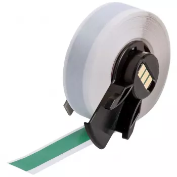 BRADY M6C-500-439-GR daugiafunkcinės vinilo etiketės, 24 mm, raudonos ant baltos, 8 m
