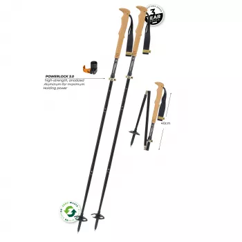 Komperdell FX Lite Carbon Vario Summit Compact lazdos žygiams - Titanas