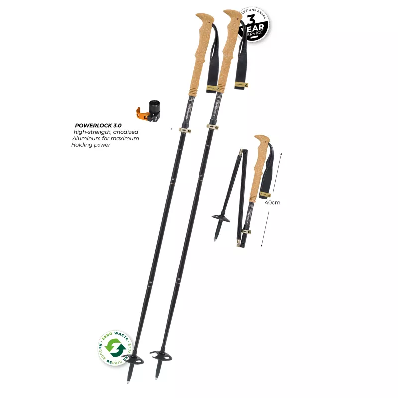 Komperdell FX Lite Carbon Vario Summit Compact lazdos žygiams - Titanas