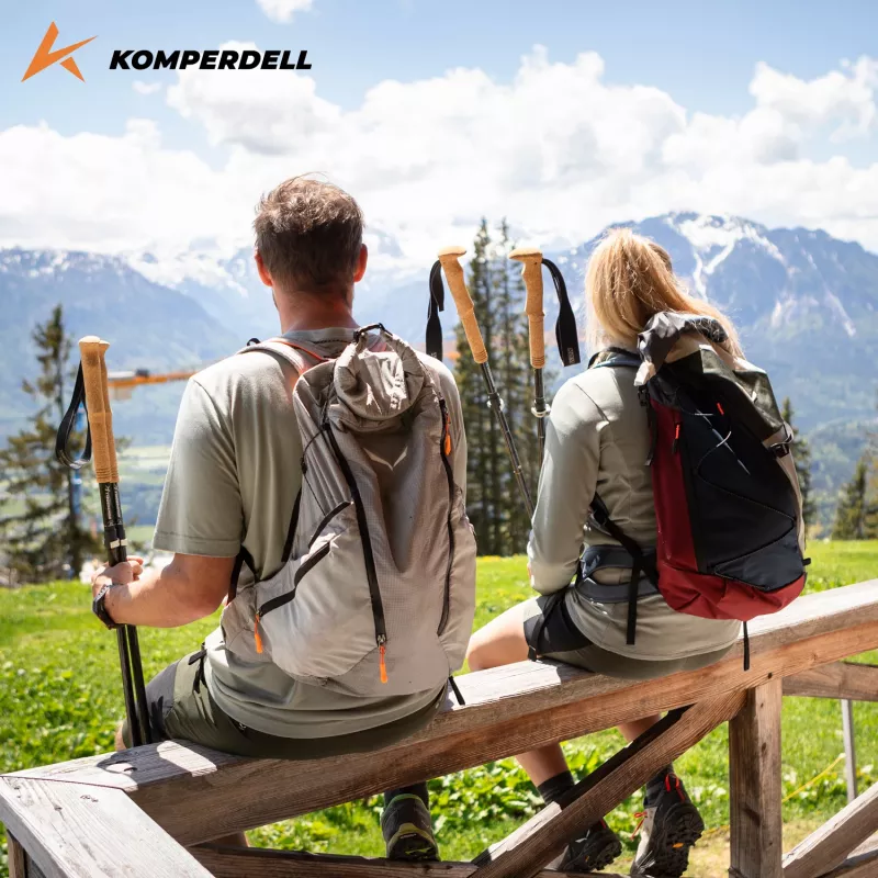 Komperdell FX Lite Carbon Vario Summit Compact lazdos žygiams - Titanas