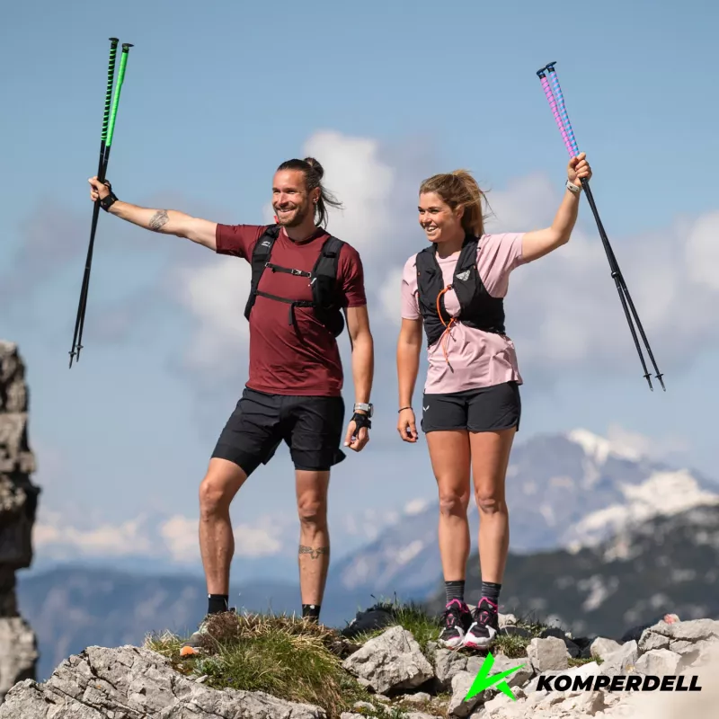 Komperdell FXP Composite Trail Running lazdos – žalios, 120 cm