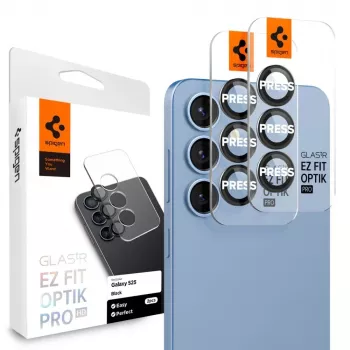 Spigen Optik Pro Glas.tR EZ Fit fotoaparato apsauga 2 vnt. Samsung Galaxy S25 - juoda