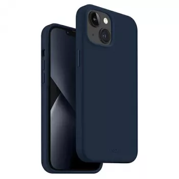 UNIQ Lino Marine Blue dėklas, skirtas iPhone 14 Plus / 15 Plus 6,7 colio