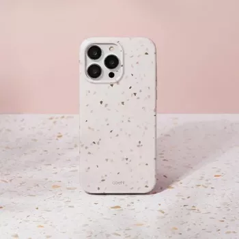 UNIQ Coehl Terrazzo dėklas, skirtas iPhone 14 Pro Max, smiltainio spalvos