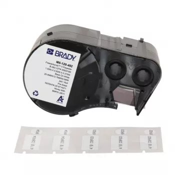 BRADY M5-120-492 FreezerBondz poliesterio etikečių kasetė, skirta BMP51/BMP53/M511, balta, 12,70 mm x 21,34 m