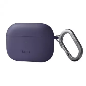 UNIQ Nexo Silicone dėklas su ausų kabliukais, skirtas Apple AirPods Pro 2 kartos (2022/2023) - figų violetinė