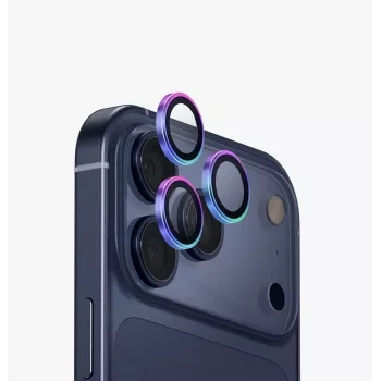 UNIQ Optix aliuminio objektyvo apsauga, skirta iPhone 17 Pro / 17 Pro Max su aplikatoriumi, Opal