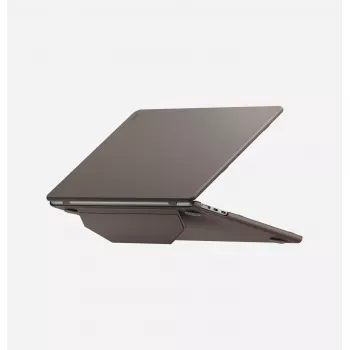 UNIQ Lyden Versa kieto korpuso folio dėklas, skirtas MacBook Air 13 inch (M2 2022 / M3 2024 / M4 2025 / M5 2026), pilkas