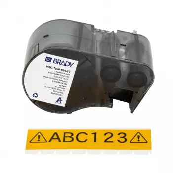 BRADY BMP51/BMP53/M511 savaiminio laminavimo vinilo etiketė, balta/perpšviečiama, 1 colio plotis, 21 pėdų rulonas