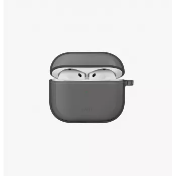UNIQ Glase dėklas Apple AirPods 4 blizgus dūminis