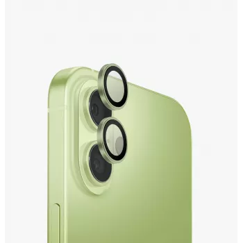 UNIQ Optix aliumininis fotoaparato objektyvo apsauginis stiklas, skirtas iPhone 17, su aplikatoriumi, žalias
