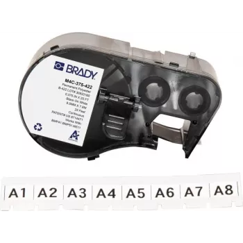 Brady M4C-375-422 savaiminio laminavimo vinilo etikečių kasetė BMP41/BMP51/BMP53/M511 spausdintuvams, balta, 25,4 mm x 6,4 m