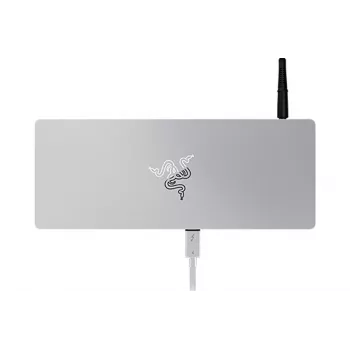 Razer Thunderbolt 4 Dock Mercury Chroma - 10-in-1 prijungimo stotis su RGB apšvietimu, 90W galios tiekimu, 8K/5K ekrano palaikymu, Gigabit Ethernet, UHS-II SD kortelių skaitytuvu, 3x Thunderbolt 4, 3x USB-A, aliuminio