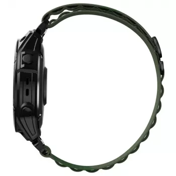 TECH-PROTECT NYLON PRO laikrodžio dirželis, skirtas Garmin Fenix 5 / 6 / 6 Pro / 7, 22 mm QuickFit, karinė žalia