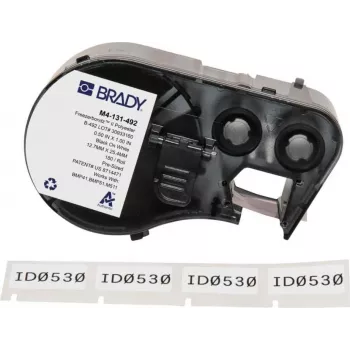 Brady FreezerBondz II poliesterio etiketės, juodos ant baltos, 12,70 x 25,40 mm, nuolatinis klijavimas, 180 vnt. (M4-131-492)