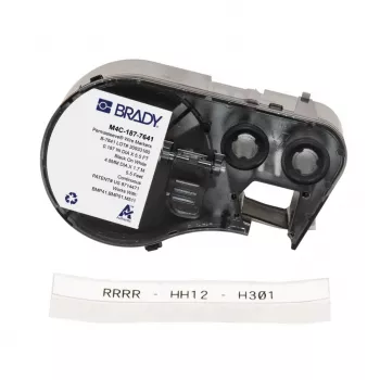 BRADY BMP41/BMP51/BMP53/M511 mažai halogenų turinti termosusitraukianti laidų žymėjimo įvorė, balta, 38,1 mm x 6,4 m