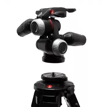 Manfrotto MHXPRO-3WX 3 krypčių galvutė su įtraukiamomis svirtimis, aliuminio, 8kg keliamoji galia, greito atleidimo plokštė 200PL-14, juoda