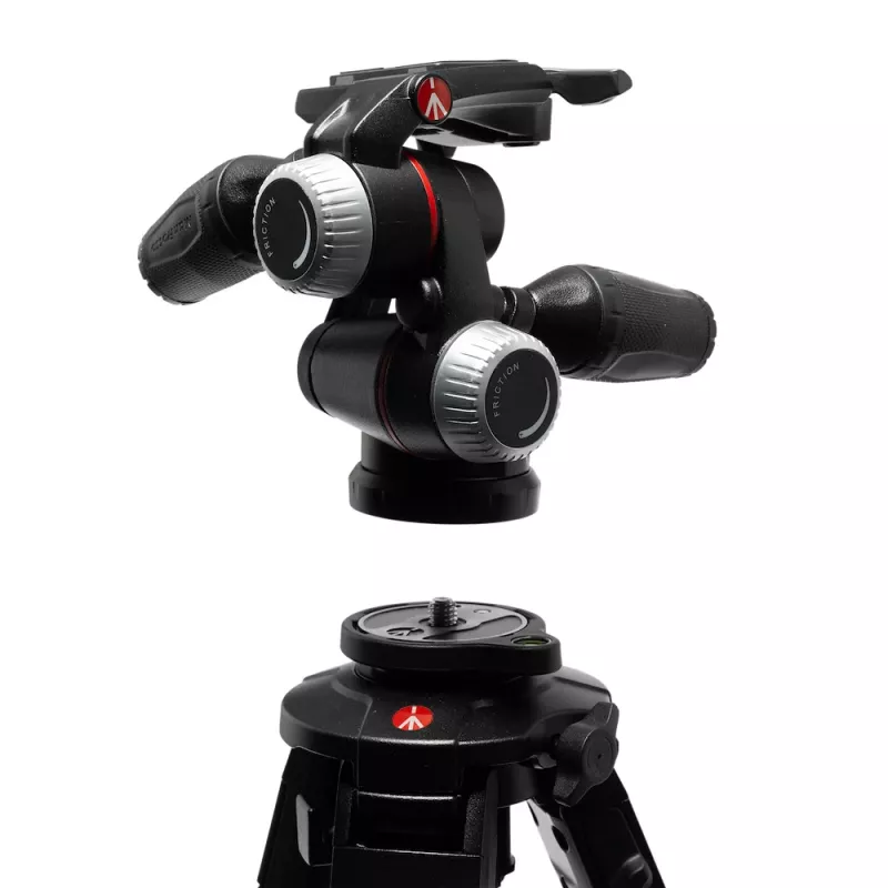 Manfrotto MHXPRO-3WX 3 krypčių galvutė su įtraukiamomis svirtimis, aliuminio, 8kg keliamoji galia, greito atleidimo plokštė 200PL-14, juoda