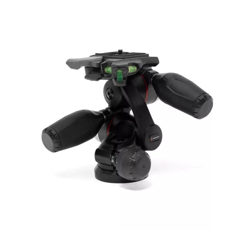Manfrotto MHXPRO-3WX 3 krypčių galvutė su įtraukiamomis svirtimis, aliuminio, 8kg keliamoji galia, greito atleidimo plokštė 200PL-14, juoda