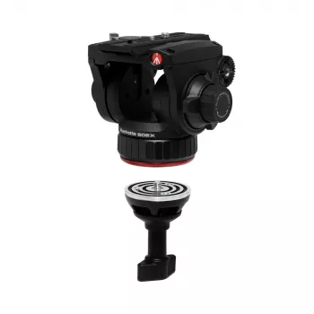 Manfrotto 520BALLSHX 75 mm pusrutulio lyginimo įtaisas su trumpa rankena trikojo niveliavimui
