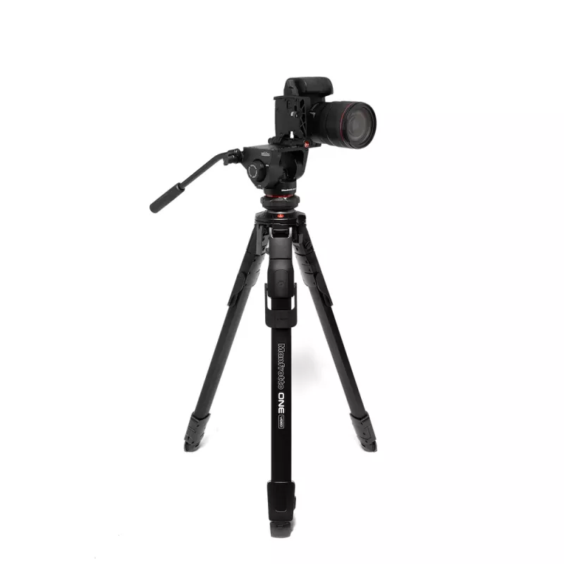 Manfrotto MKONEVA-500X hibridinė foto-video galvutė, 5 sekcijų aliuminio kojos, užveržimo fiksatoriai, greitoji kolona, nešiojimo krepšys