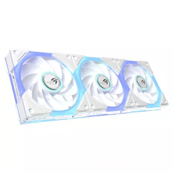 ASUS ROG Strix GR120 ARGB Reverse White 3in1 korpuso ventiliatorių rinkinys, 120mm PWM, 2500 RPM, 70.38 CFM, 3.88 mmH2O, Fluid Dynamic Bearing, Aura Sync