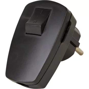 Kopp plastikinis apsauginis kištukas su jungikliu, juodas, 16 A, 250 V, 3 x 1,5 mm²