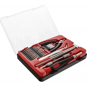 INLINE® Universal įrankių rinkinys 32-in-1, precizinis atsuktuvų rinkinys su 30 antgalių, prailginimo strypu, magnetiniu antgaliu, chromo vanadžio plienas, kompaktiška dėžutė