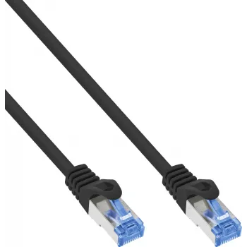 InLine® Cat.6A S/FTP LSZH jungiamasis laidas, CCA, juodas, 2 m, 50 vnt. pakuotė