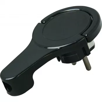 HEINRICH KOPP 172005030 Schuko plokščias kištukas su laikikliu, 3x1,5 mm², juodas