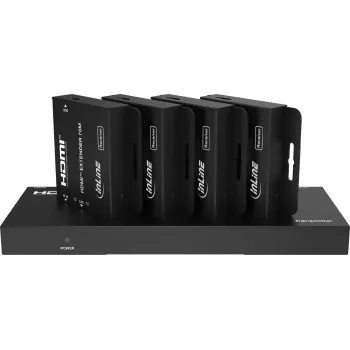 InLine® vaizdo skirstytuvas/ilgintuvas, 1x4, Cat.6, HDMI 4K/30Hz, rinkinys