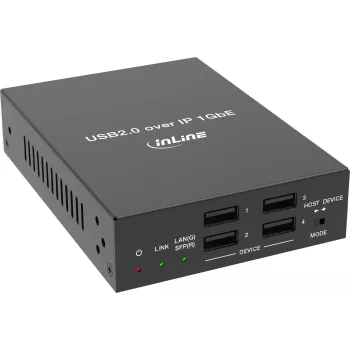 InLine® USB 2.0 Host/Device tinklo prailgintuvas, vienam įrenginiui, RJ45 / SFP