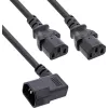 InLine® tinklo Y laidas šaltiems prietaisams, 1x IEC-C14 kampuotas į 2x IEC-C13, 1,8 m