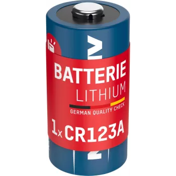 ANSMANN 1510-0072 CR123A ličio baterija – 3V 1600mAh, didelės energijos tankis, 10 metų galiojimo laikas (didmeninė pakuotė)