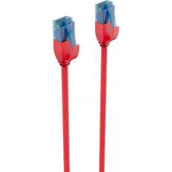 ShiverPeaks BASIC-S Slim Cat6 U/UTP jungiamasis kabelis, 5 m, raudonas, 28 AWG, 10 Gbps