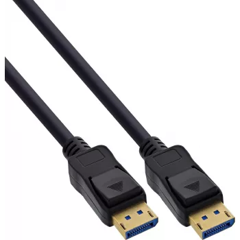 InLine® DisplayPort 2.1 laidas UHBR20 80 Gb/s, juodas, auksuoti kontaktai, 1 m